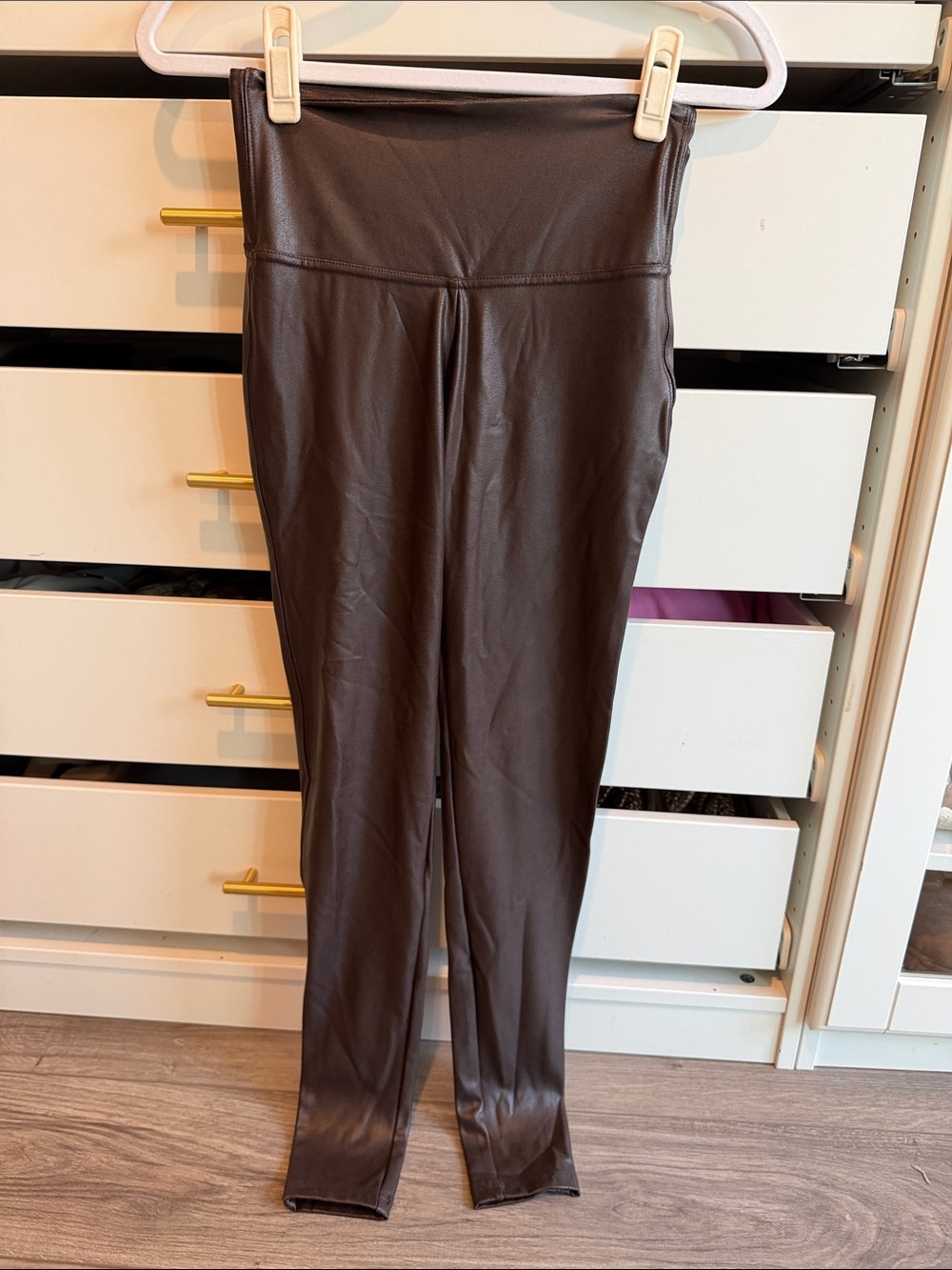 Time and Tru Faux Leather Leggings in Dark Brown